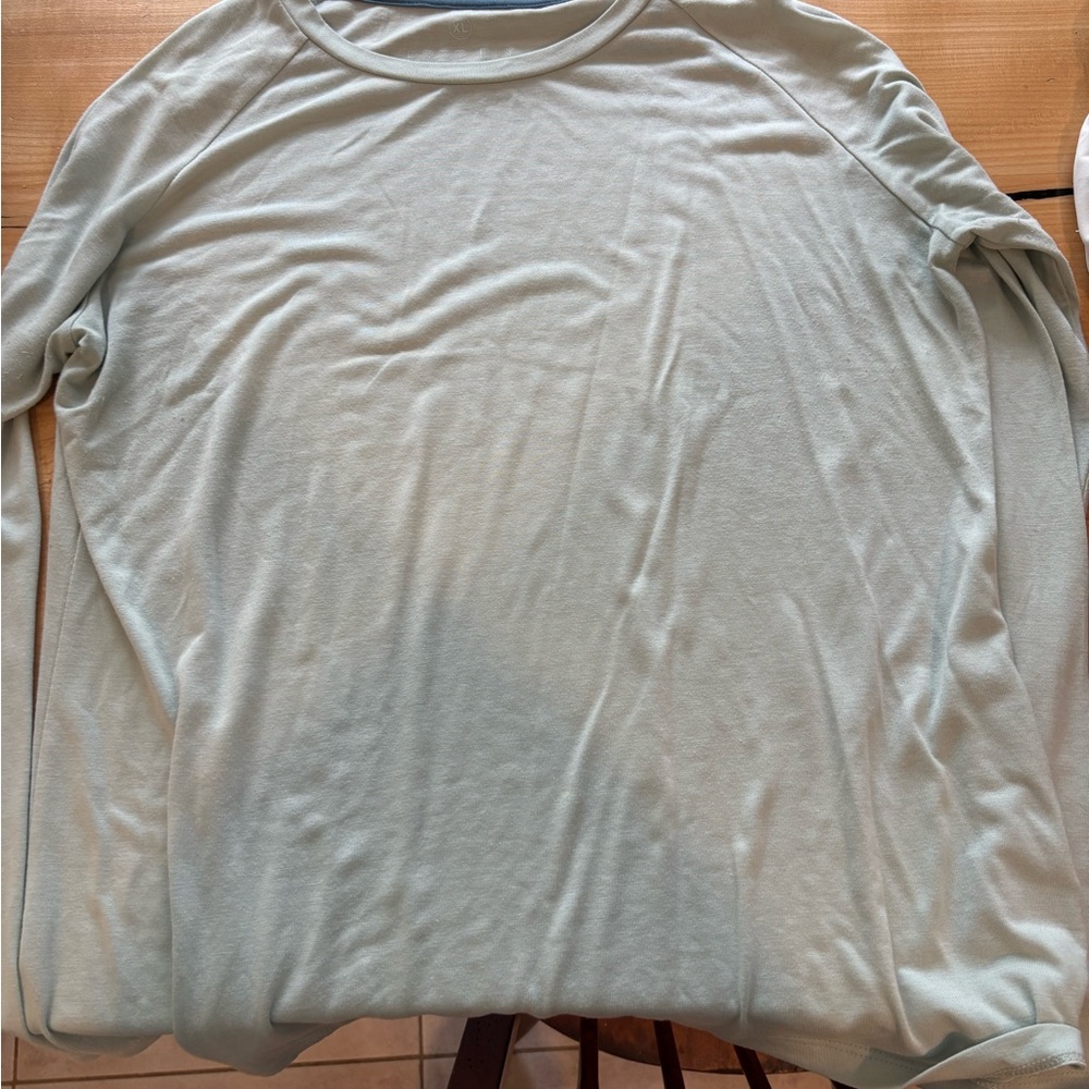 Light Green Long Sleeve Shirt free fly xl ocean mist